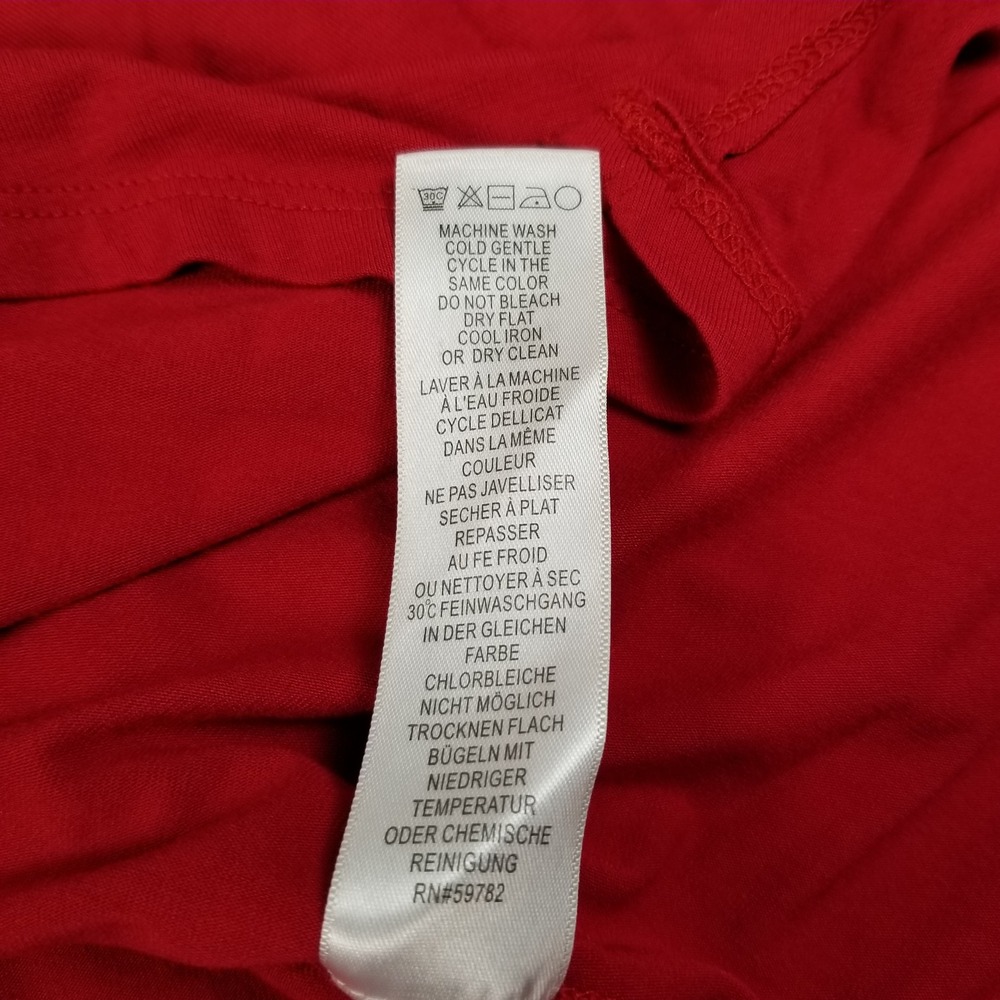 Adrianna Papell Tunic Top Women's XL Red Sharkbite Hem V-Neck 3/4 Sleeves Flowy - Picture 8 of 11